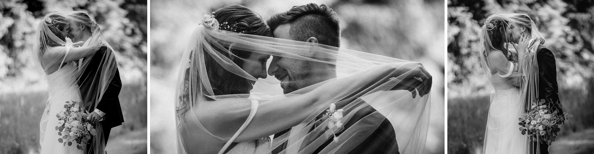 Brautpaar unter dem Schleier Fotograf Hochzeitsfotograf Rastatt Baden-Baden Karlsruhe